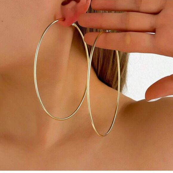 Large Gold Filled Big Hoop Earrings - Picture 1 of 3